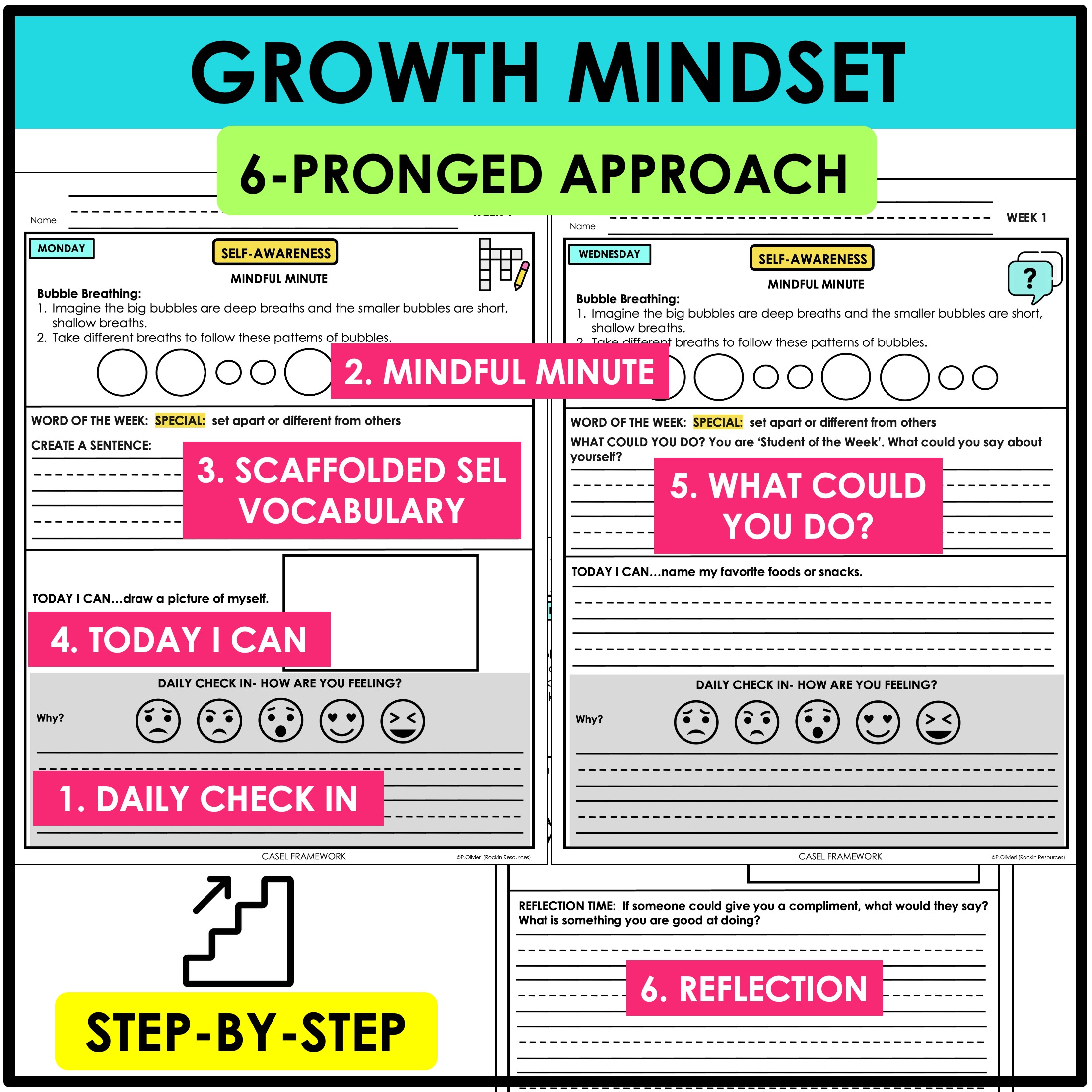1ST GRADE SOCIAL EMOTIONAL LEARNING JOURNAL WITH CASEL FRAMEWORK SEL - Image 2