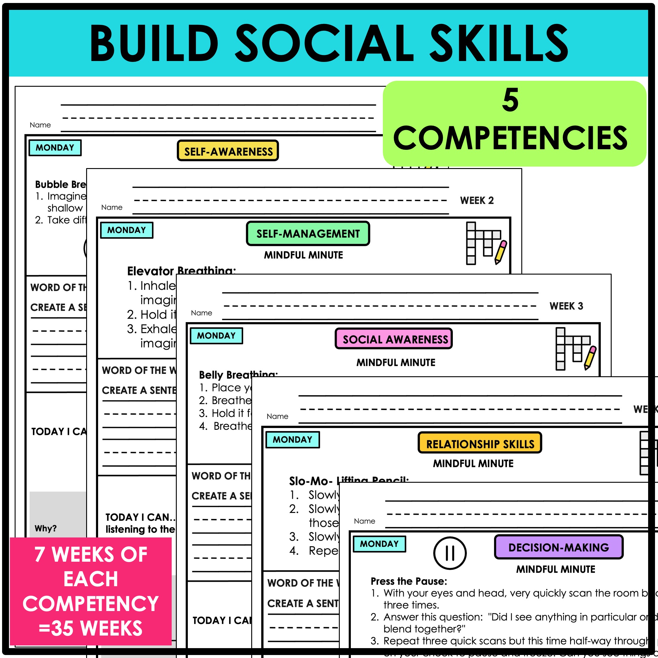 1ST GRADE SOCIAL EMOTIONAL LEARNING JOURNAL WITH CASEL FRAMEWORK SEL - Image 3