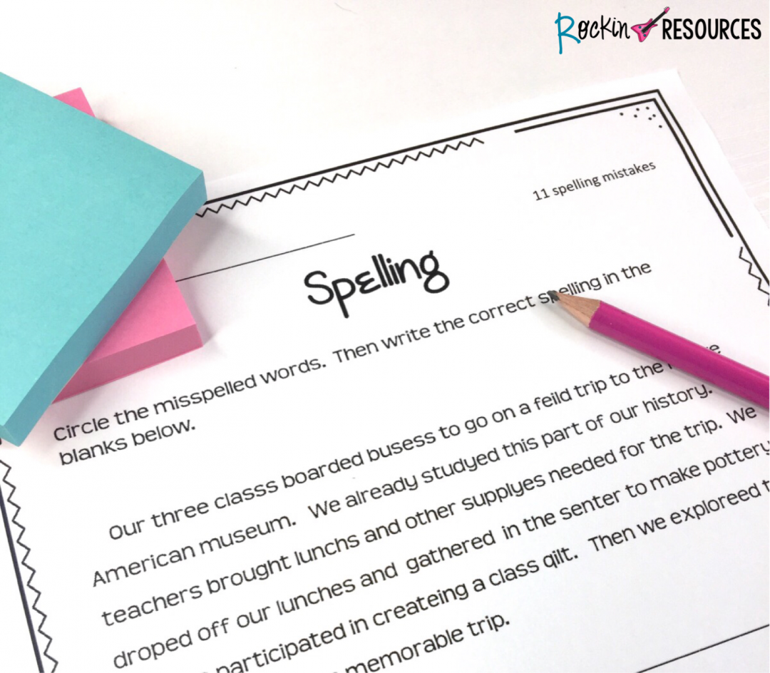 Writing Mini Lesson #36 on Spelling - Rockin Resources