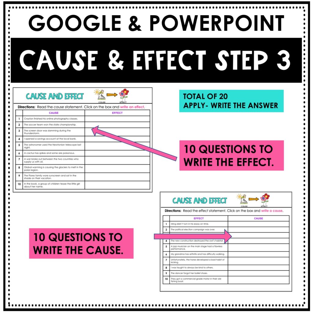Digital Step-by-Step Cause and Effect Practice - Rockin Resources