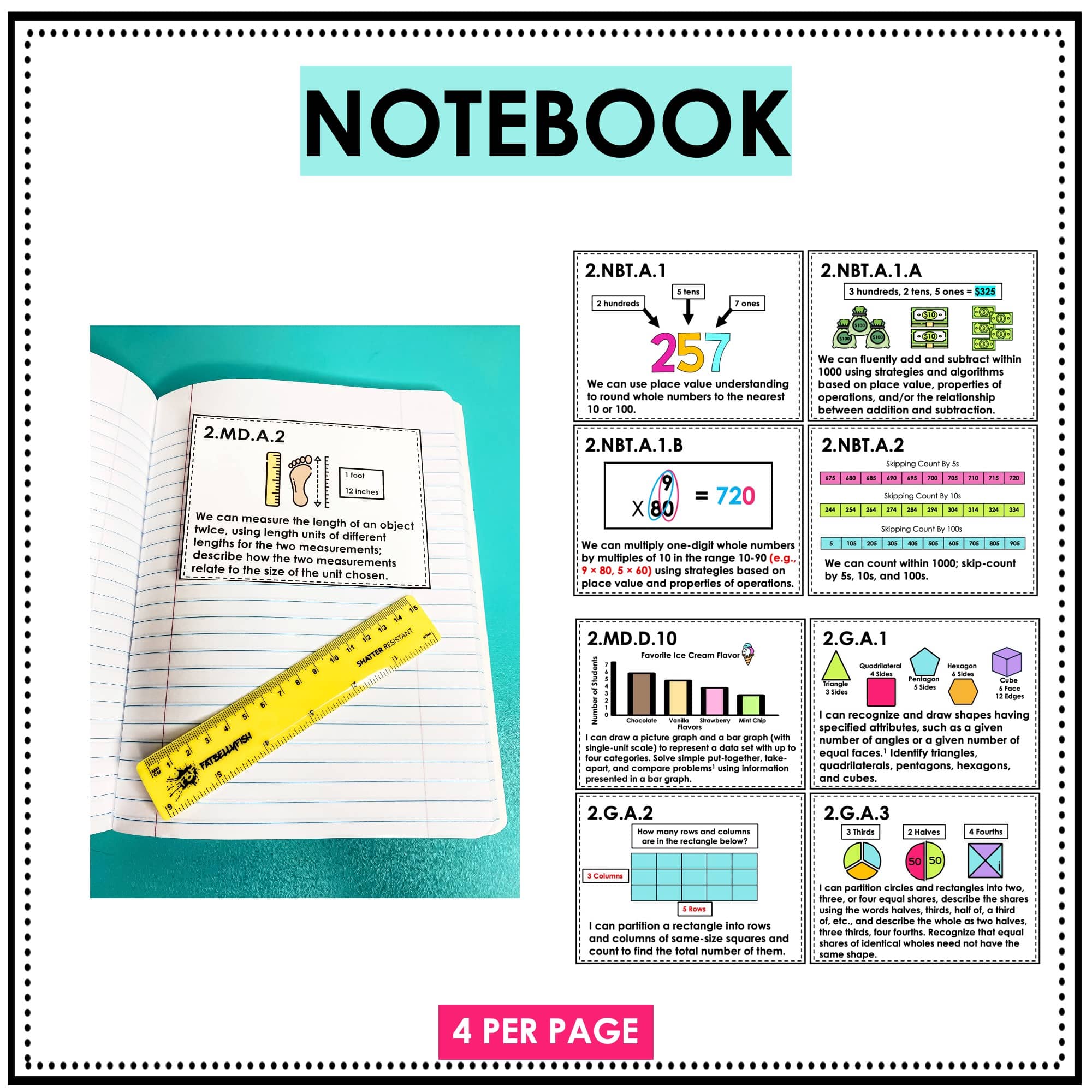2nd Grade Common Core Standards "I can" and "We can" Statements - Math - Image 2
