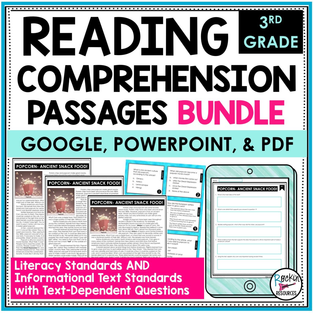 3rd Grade Reading Comprehension Passages Bundle - Rockin Resources