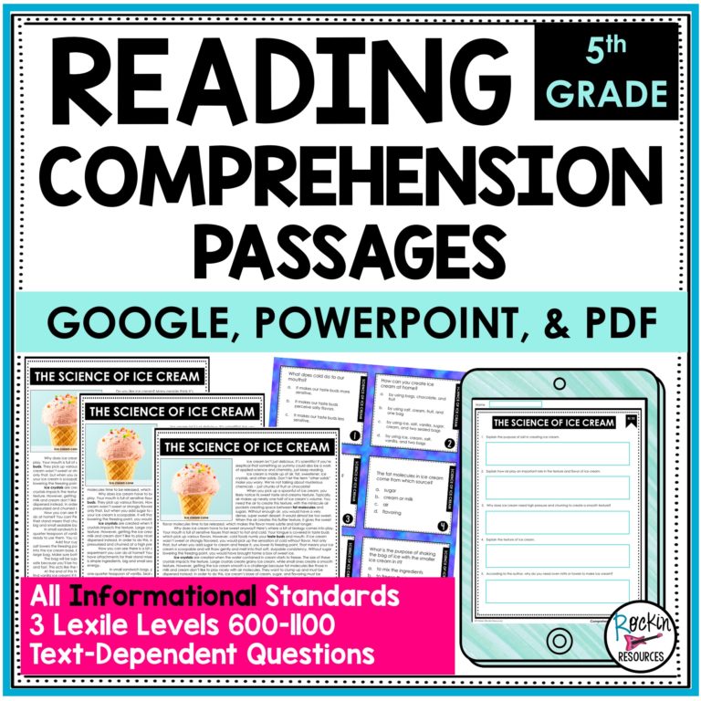 5th Grade Informational Reading Comprehension Passages - Rockin Resources