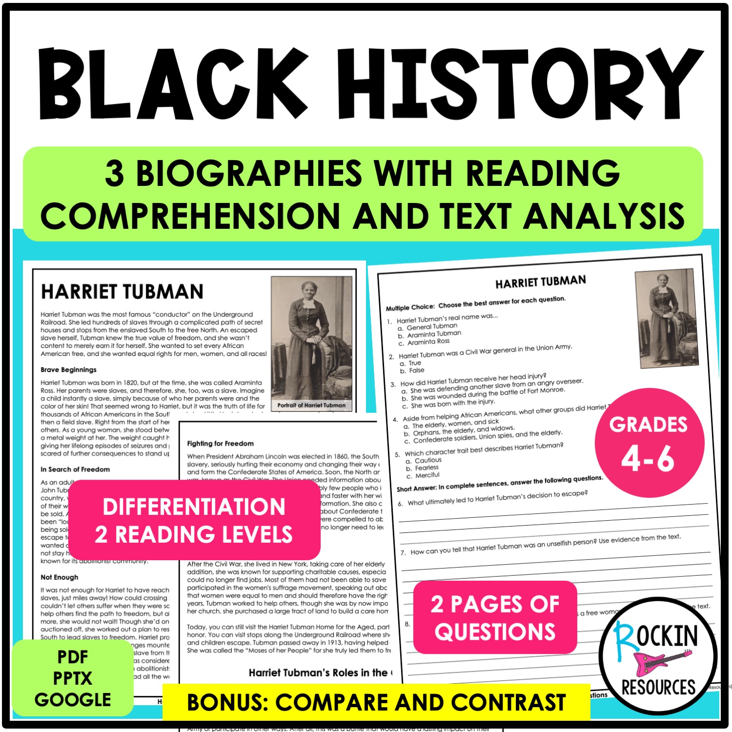 Black History Biographies and Questions