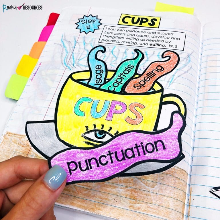 Writing Mini Lesson 32 CUPS to Edit Rockin Resources