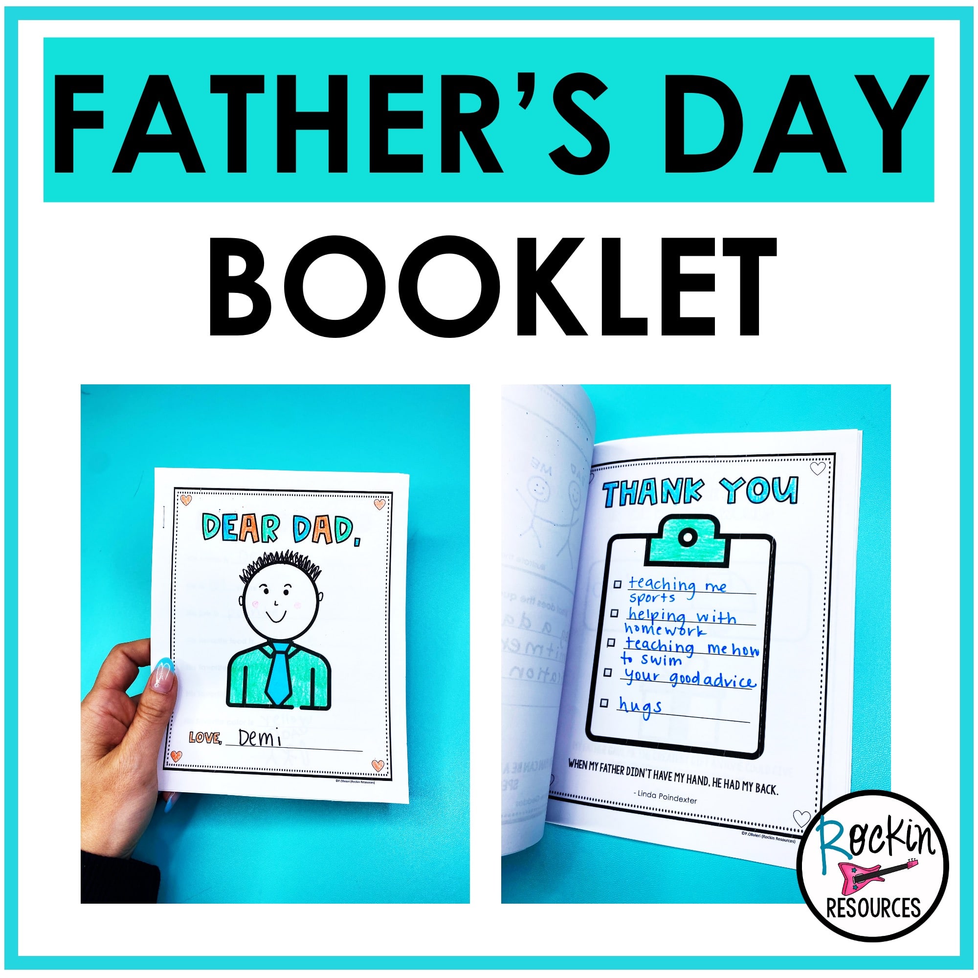 father-s-day-booklet-rockin-resources for Free Printable Book About Dad Father's Day Booklet - Rockin Resources for Free Printable Book About Dad