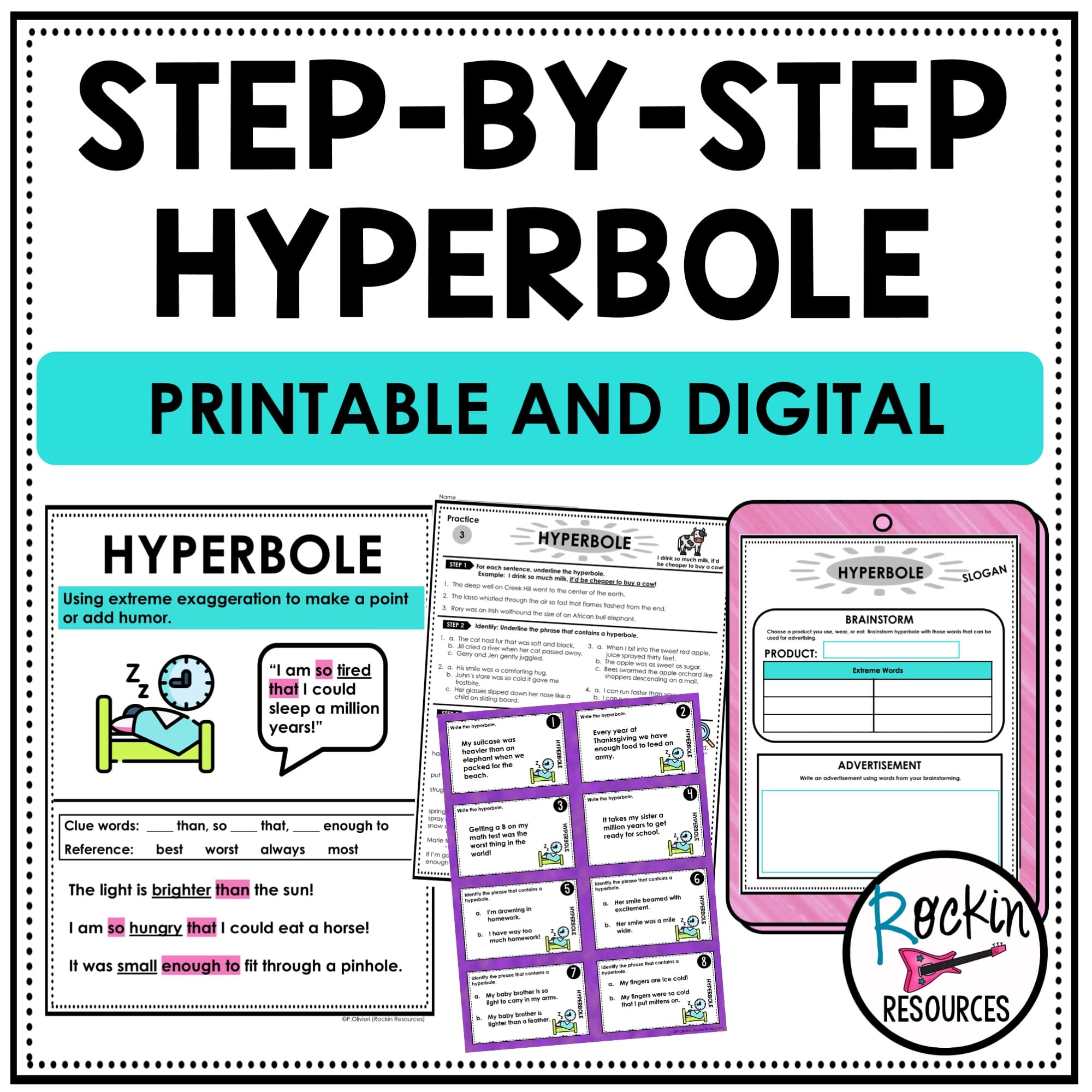 HYPERBOLE | FIGURATIVE LANGUAGE | DIGITAL AND PRINTABLE