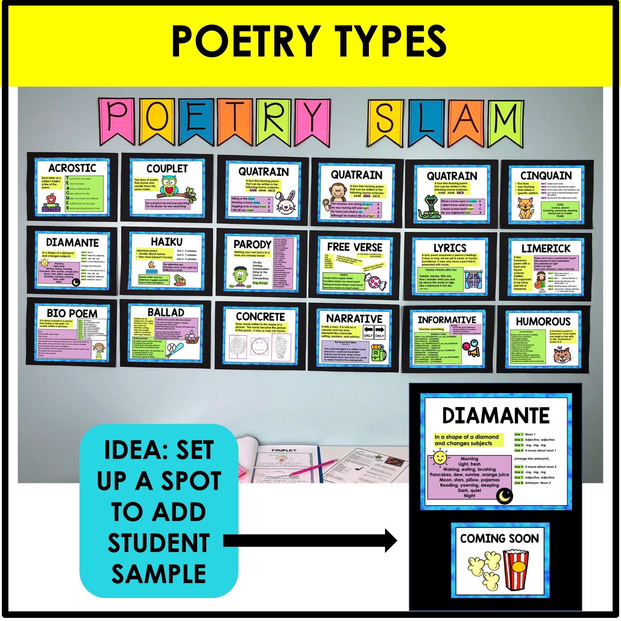 Poetry Comprehension Unit, Elements of Poetry, Poetry Bulletin Board & Google - Image 4