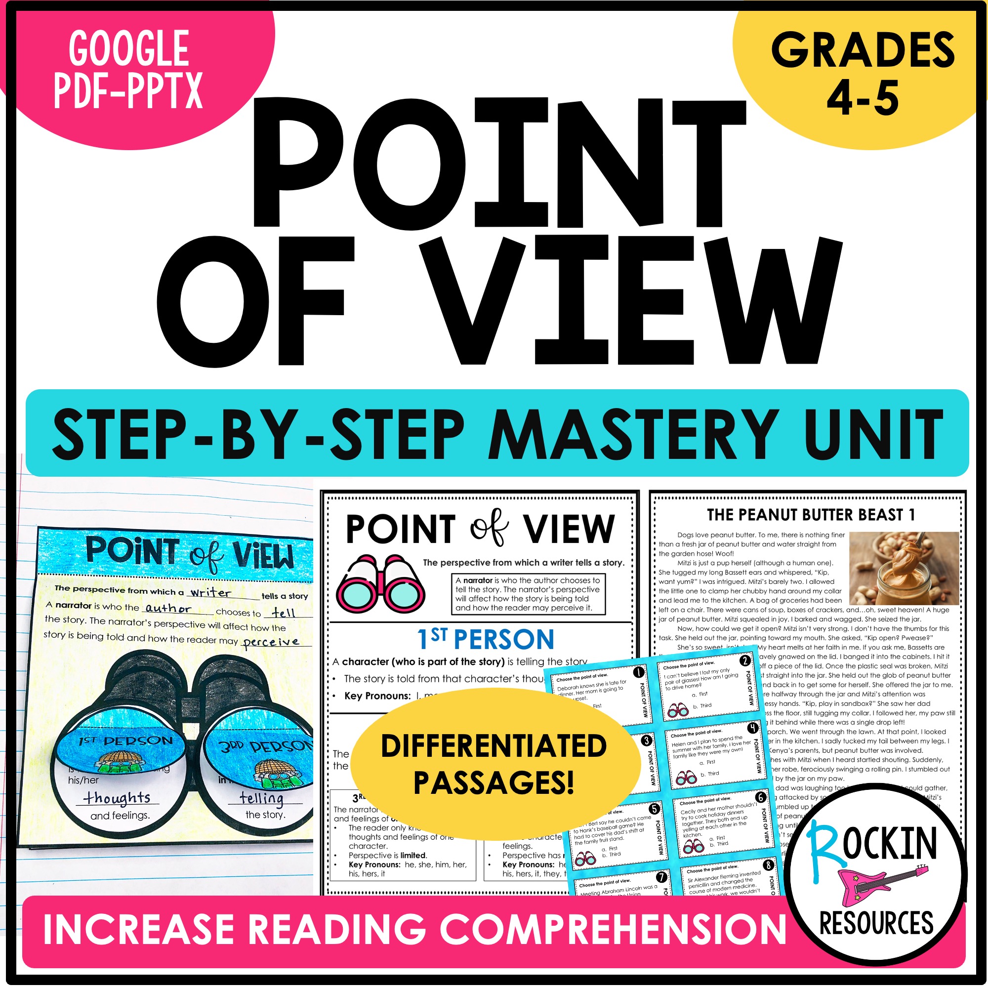 4th Grade Point of View Activities Point of View Task Cards | Distance Learning