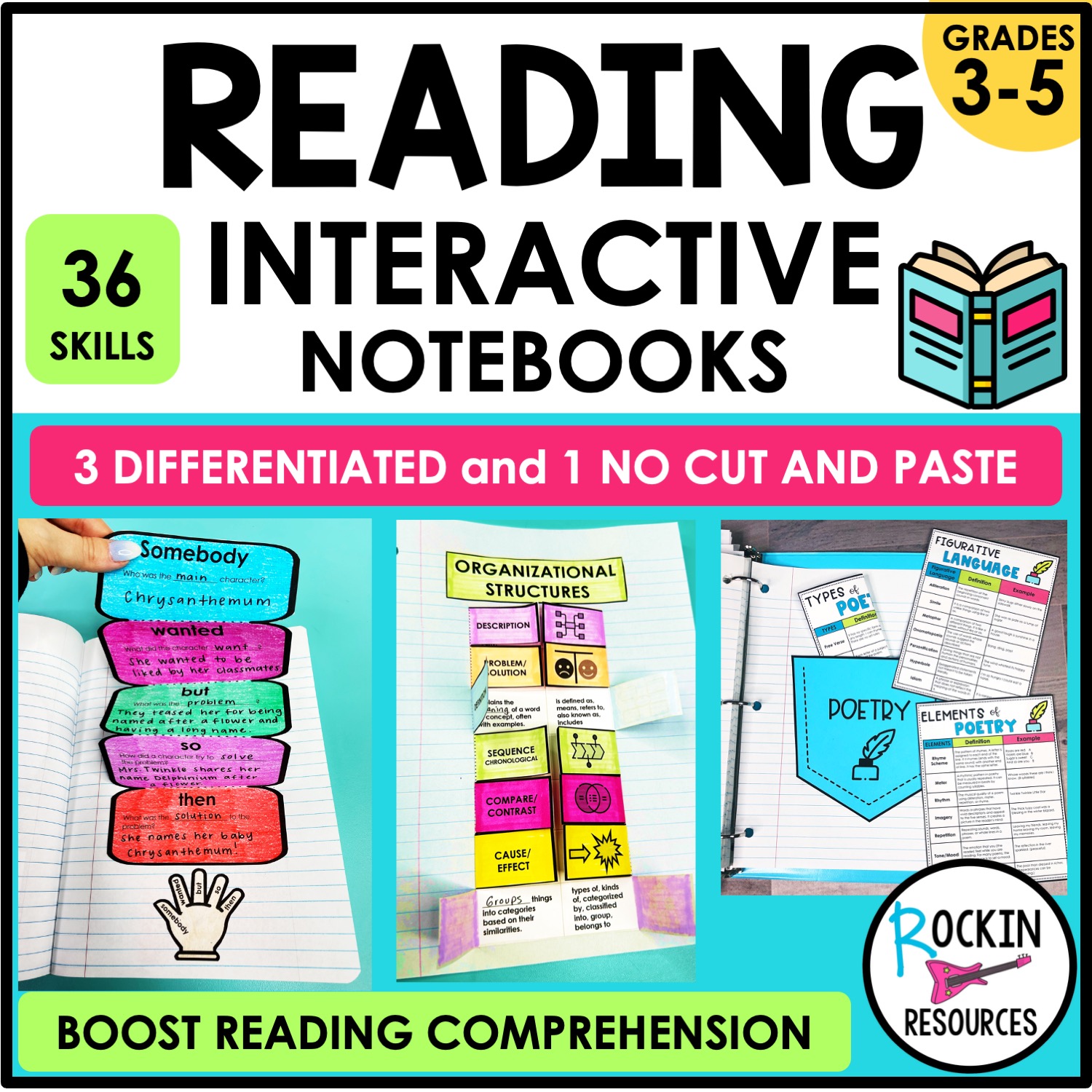 Reading Interactive Notebooks | Reading Notebook Differentiated Grades 3-5