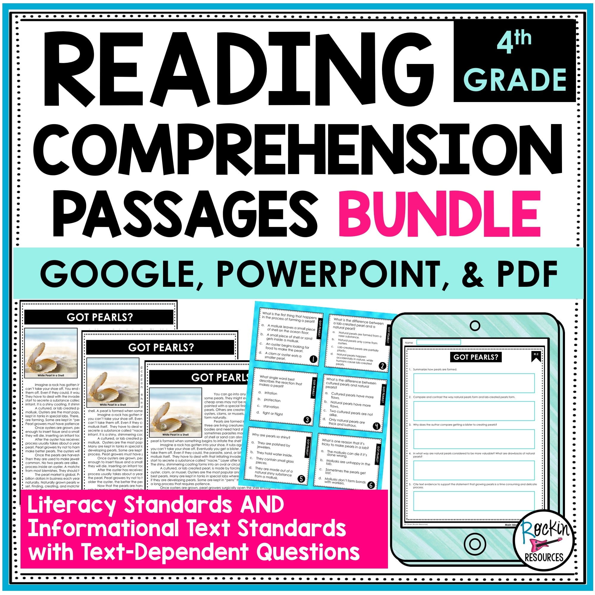 4th Grade Reading Comprehension Passages Bundle | GOOGLE