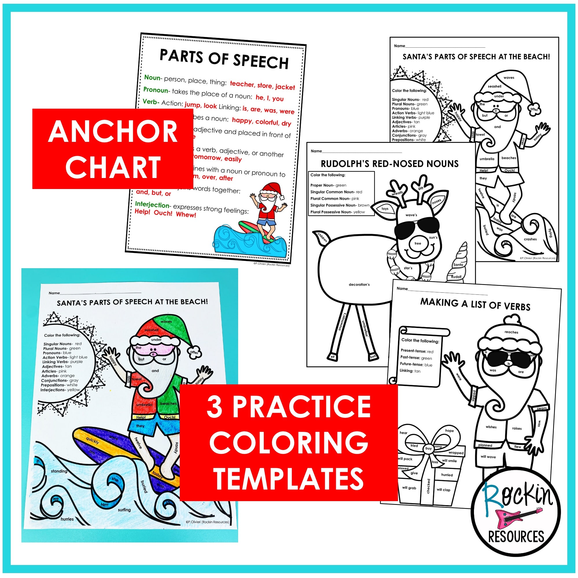 Christmas Literacy Activity | Santa's Parts of Speech | Christmas Center - Image 2