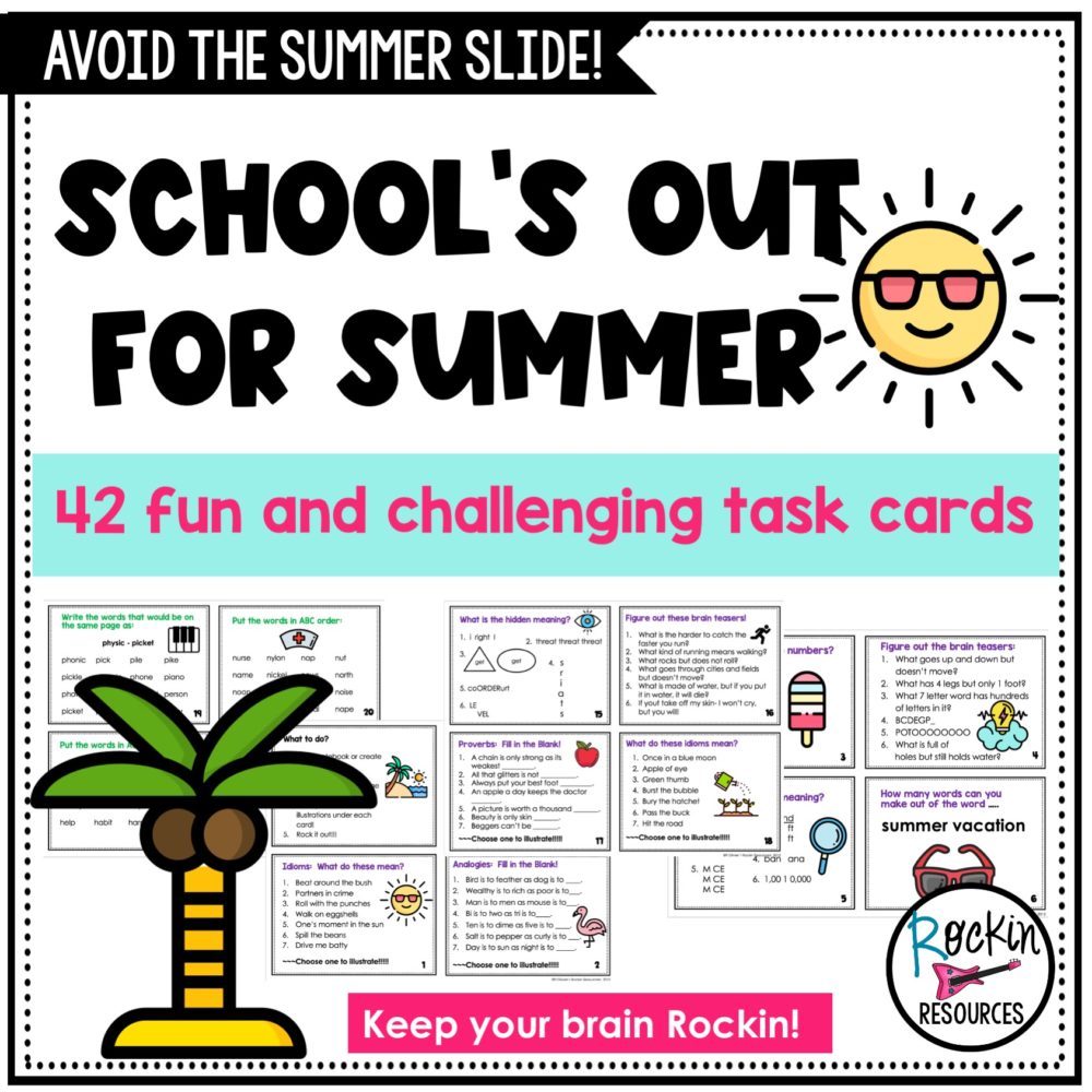 END OF YEAR CHALLENGE | SUMMER ACTIVITY TASK CARDS - Rockin Resources