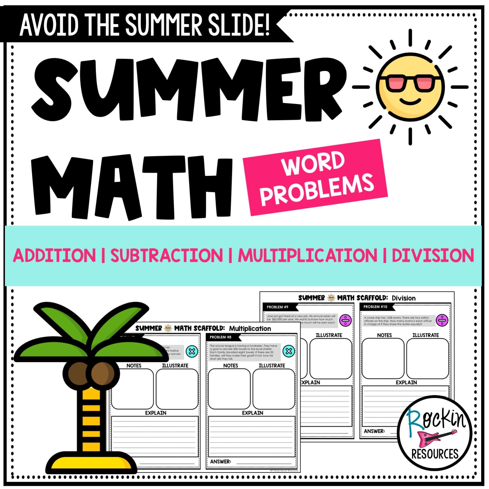 Summer Math Word Problems - Easy to Difficult!