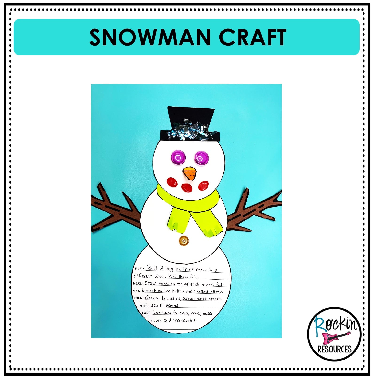 HOW TO BUILD A SNOWMAN | WINTER WRITING | HOW TO WRITING | CRAFT - Image 4