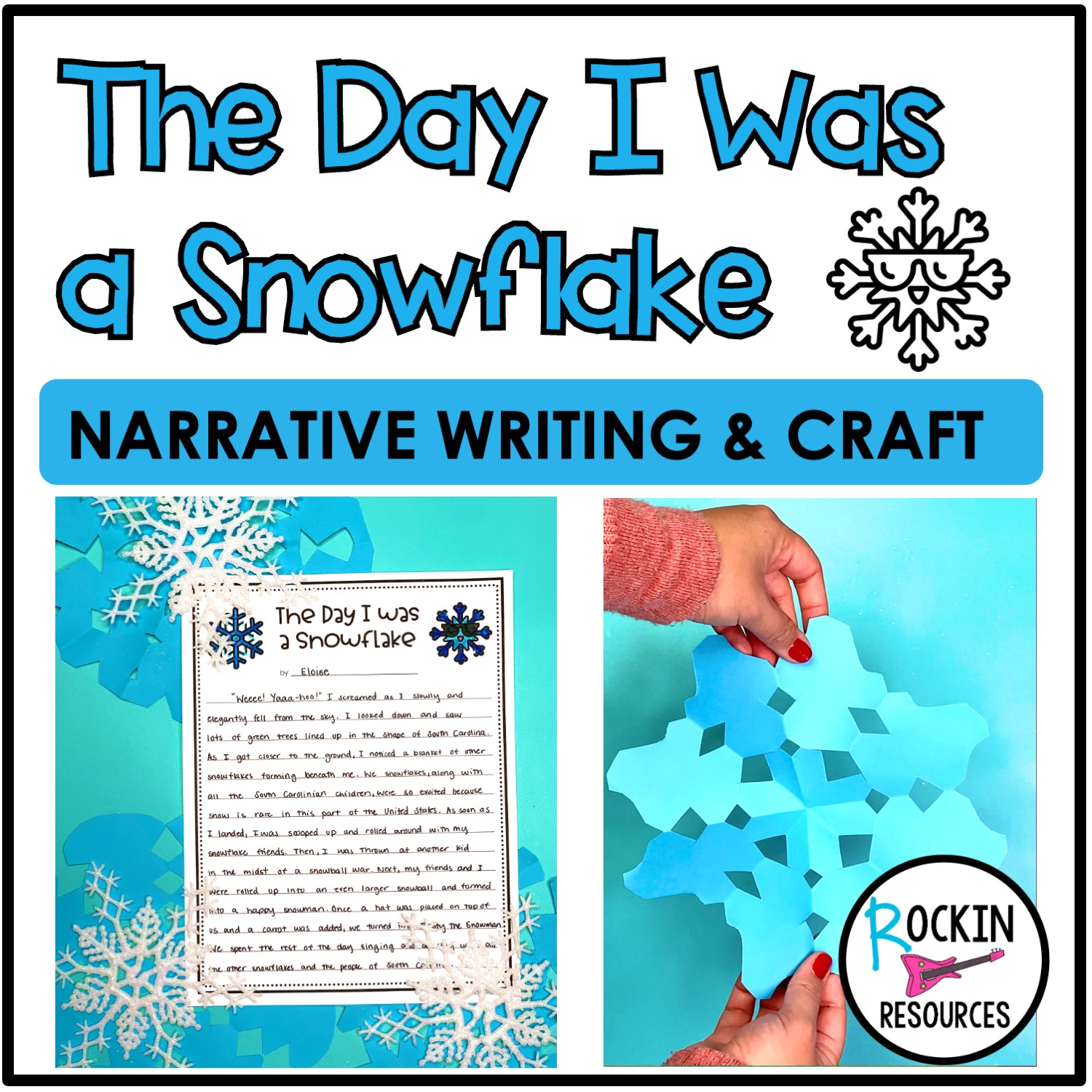 Snowflake Narrative Writing | WINTER WRITING ACTIVITY | SNOWFLAKE CRAFT