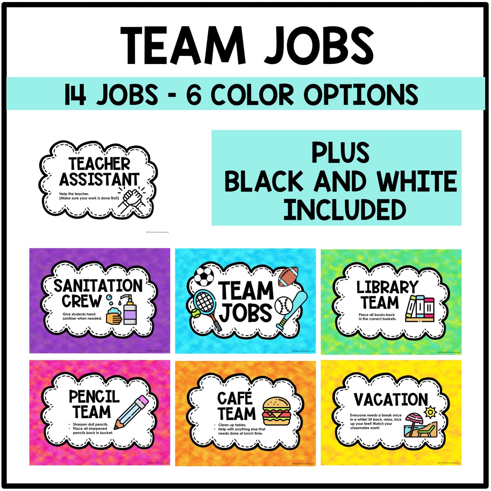 Editable Classroom Team Jobs - Image 2