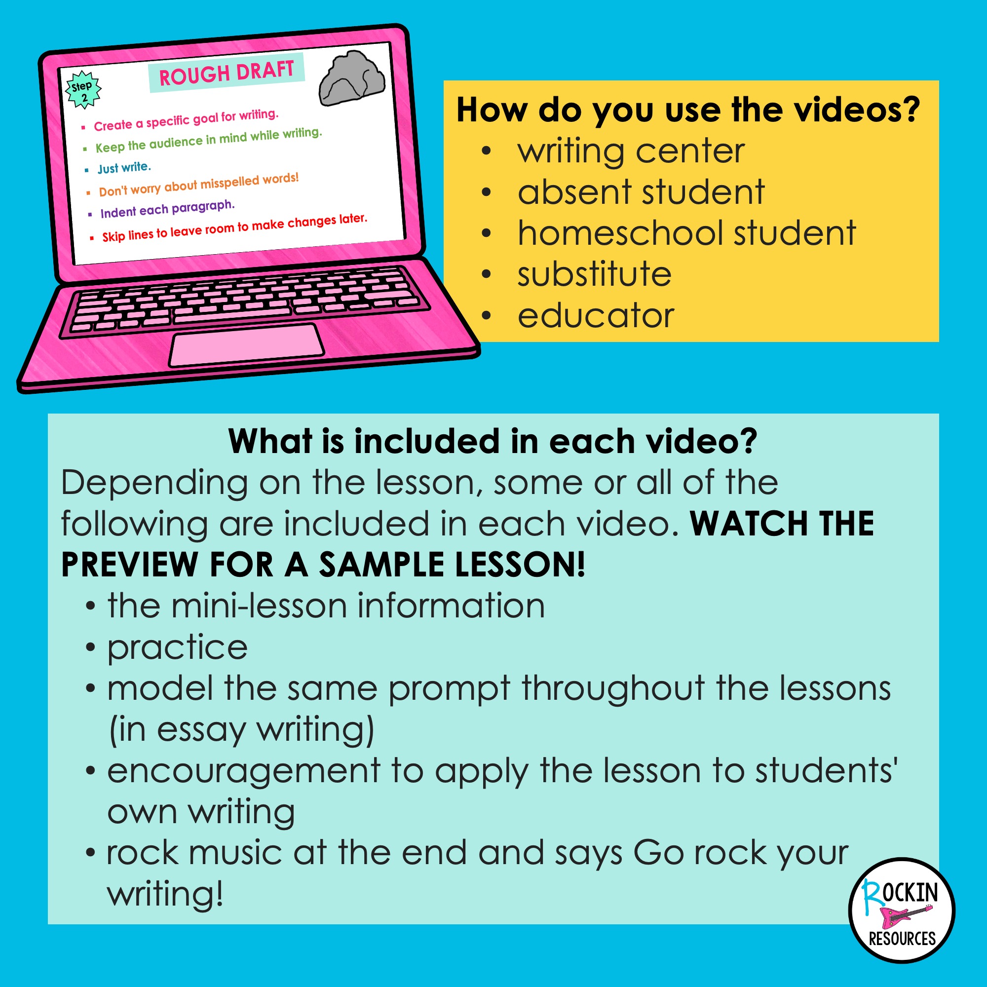 TPT 5TH GRADE STEP-BY-STEP WRITING® VIDEOS FOR PARAGRAPH AND ESSAY WRITING - Image 3