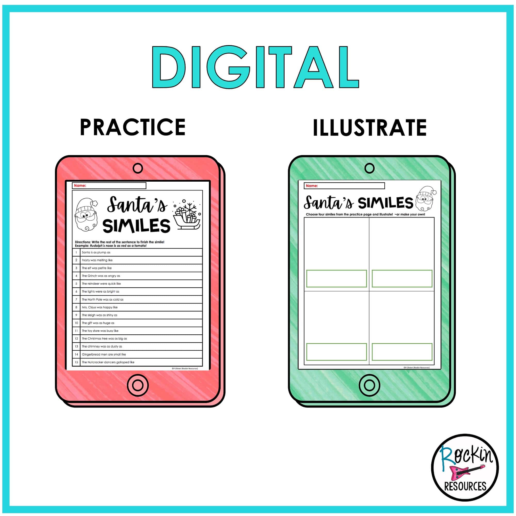 christmas fig lang 2 christmas figurative language - rockin resources