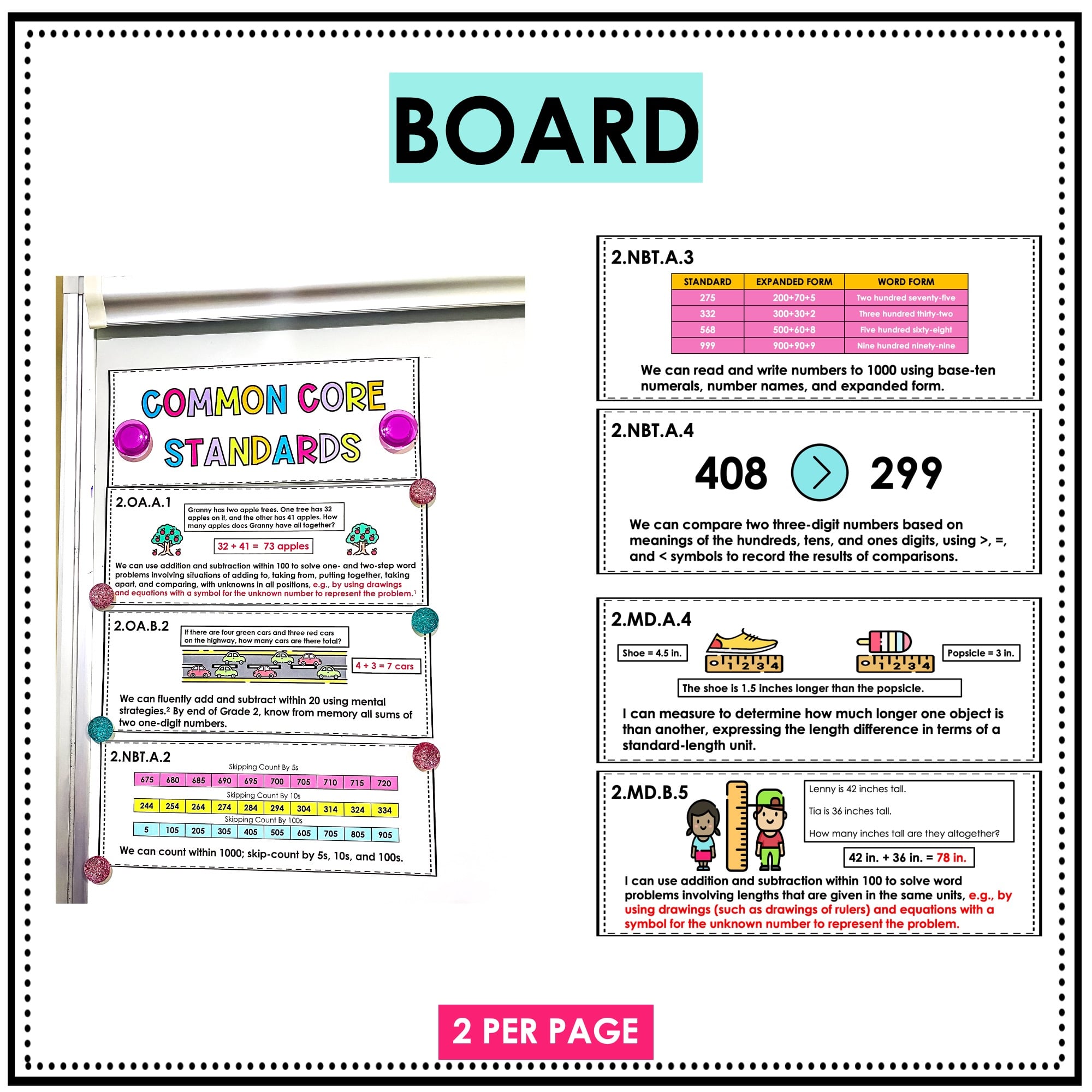 2nd Grade Common Core Standards "I can" and "We can" Statements - Math - Image 3