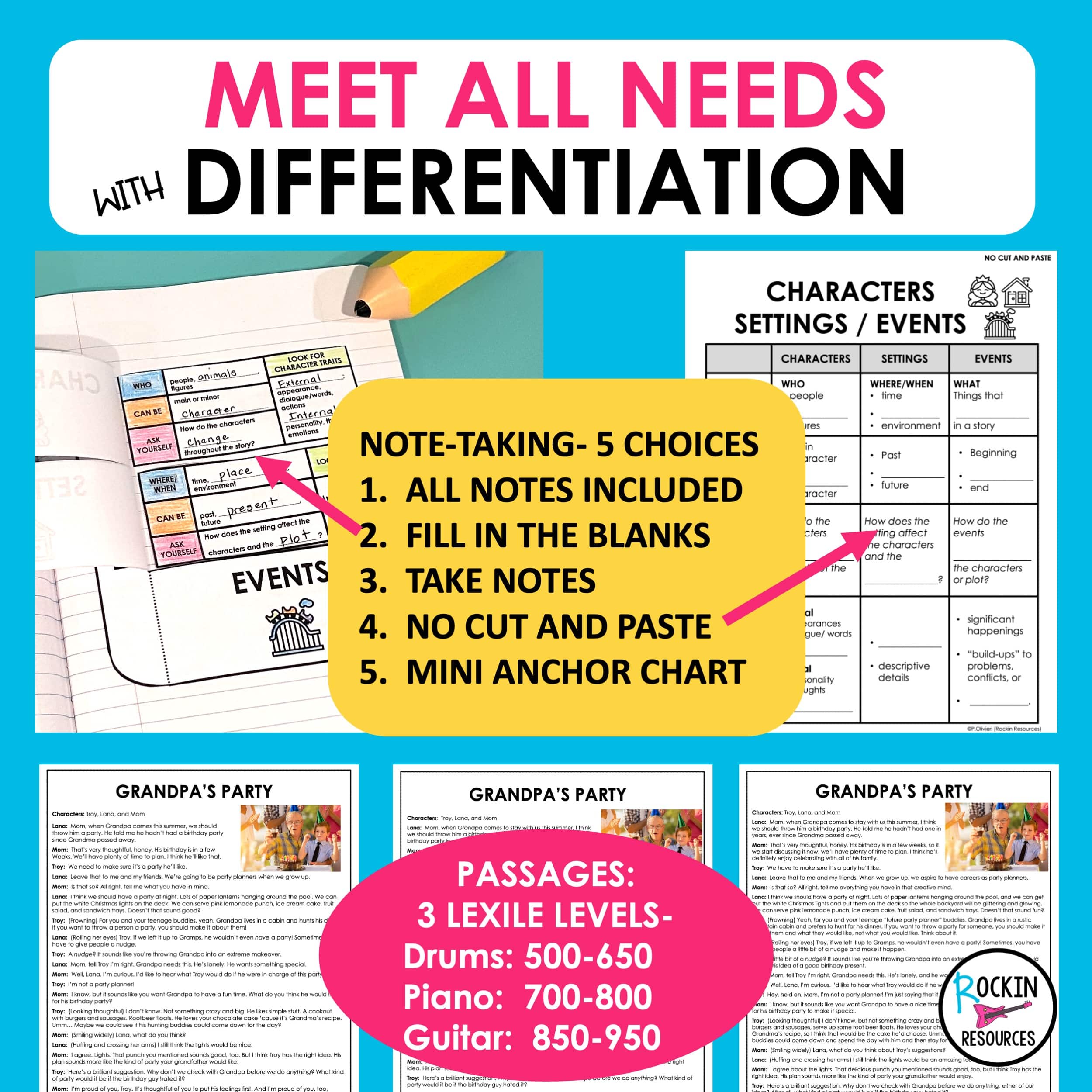 Depth of Characters, Settings & Events Reading Comprehension Mastery Unit - Image 3