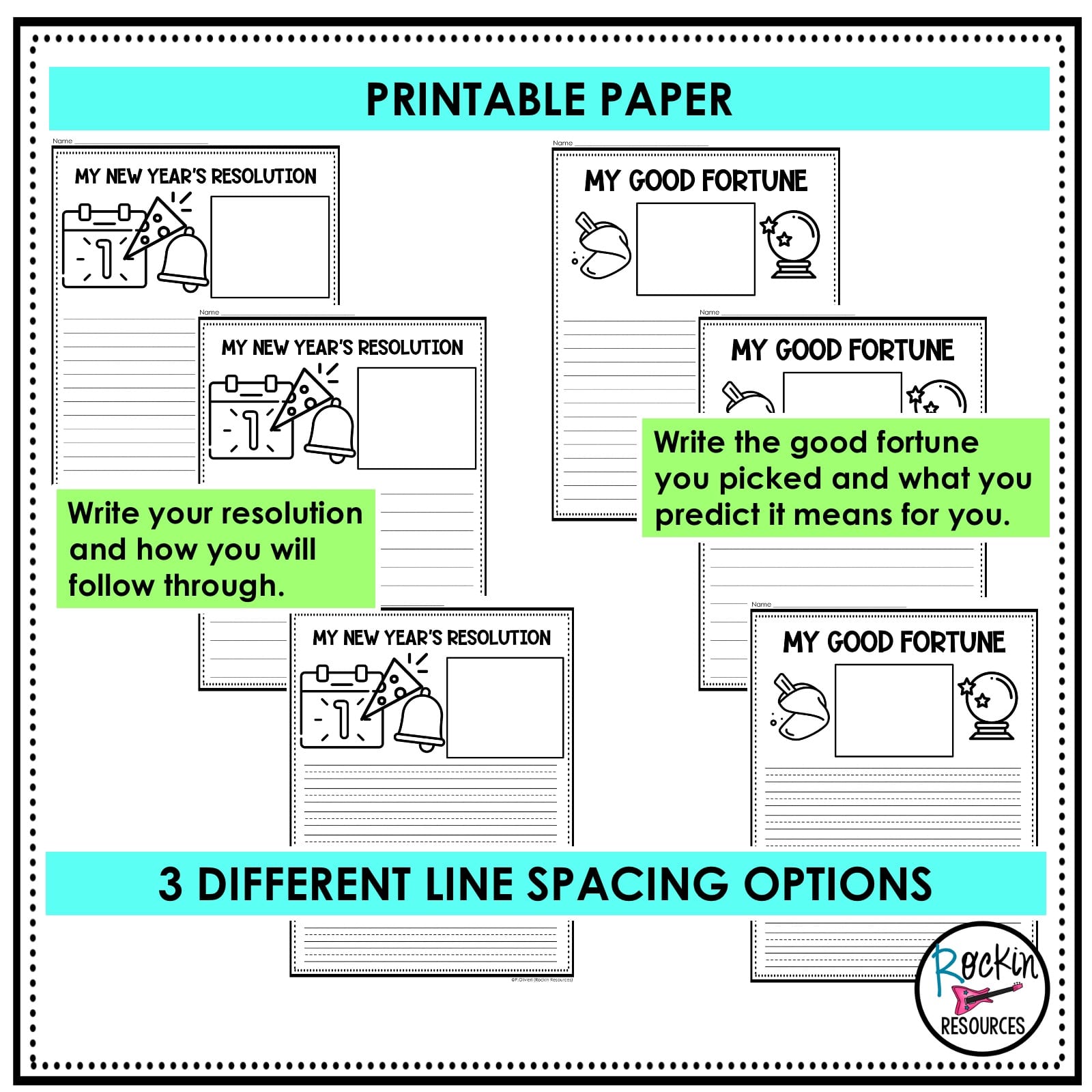 NEW YEAR'S RESOLUTIONS | GOAL SETTING | JANUARY WRITING | GOOD FORTUNES - Image 4